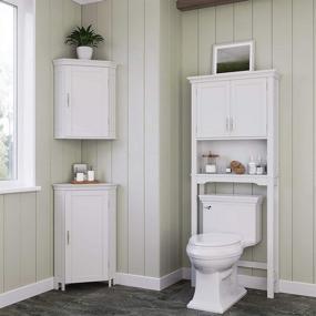 img 1 attached to 🏞️ RiverRidge Somerset Single Door Corner Floor Cabinet, White: Optimize Your Storage Space with Style