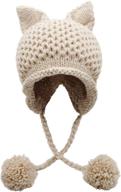 winter beanie hat with cute cat 🐱 ears and ear flap crochet design - bellady logo