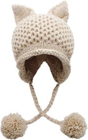 img 4 attached to Winter Beanie Hat with Cute Cat 🐱 Ears and Ear Flap Crochet Design - Bellady