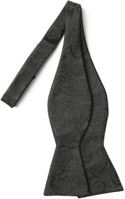 img 2 attached to 🎀 KissTies Classic Black Paisley Bowties