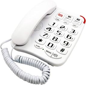 img 4 attached to KerLiTar K-P045W Amplified Landline Phones for Seniors with Emergency Large Numbers - Corded Phones for Elderly with Big Button Picture Phone, Speakerphone Function - Wall Desk Telephone