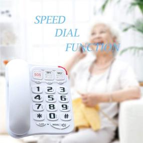 img 2 attached to KerLiTar K-P045W Amplified Landline Phones for Seniors with Emergency Large Numbers - Corded Phones for Elderly with Big Button Picture Phone, Speakerphone Function - Wall Desk Telephone