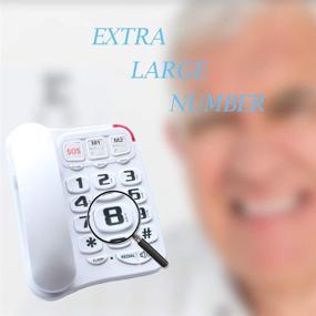 img 1 attached to KerLiTar K-P045W Amplified Landline Phones for Seniors with Emergency Large Numbers - Corded Phones for Elderly with Big Button Picture Phone, Speakerphone Function - Wall Desk Telephone