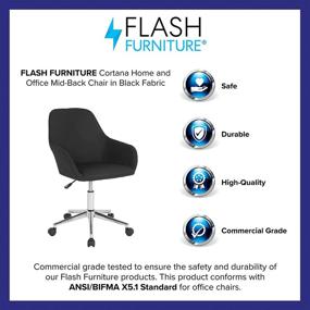 img 1 attached to 🪑 Comfortable and Versatile Flash Furniture Cortana Home and Office Mid-Back Chair - Black Fabric