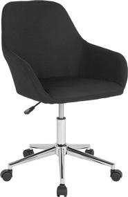 img 3 attached to 🪑 Comfortable and Versatile Flash Furniture Cortana Home and Office Mid-Back Chair - Black Fabric