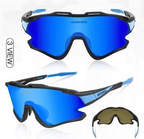 img 3 attached to Queshark Sports Cycling Sunglasses: 4 Lens Anti UV400, HD Polarized for Men & Women - Ultimate Eye Protection!