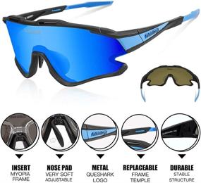 img 2 attached to Queshark Sports Cycling Sunglasses: 4 Lens Anti UV400, HD Polarized for Men & Women - Ultimate Eye Protection!