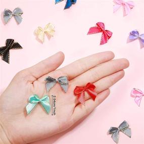 img 3 attached to 200 Mini Metallic Edge Satin Bowknot Christmas Ribbon Bows: Perfect for Present Wrapping, House Decor, Wedding Party Crafts - 10 Vibrant Colors!