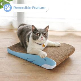 img 2 attached to 🐱 Protect Your Furniture with ComSaf Cardboard Cat Scratcher: Incline Curved Corrugated Scratch Bed Lounge for Indoor Cats and Kittens, Reversible and Durable - Pack of 2