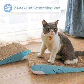 img 3 attached to 🐱 Protect Your Furniture with ComSaf Cardboard Cat Scratcher: Incline Curved Corrugated Scratch Bed Lounge for Indoor Cats and Kittens, Reversible and Durable - Pack of 2