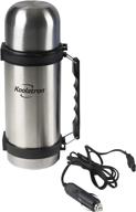 🌡️ koolatron 12v insulated vacuum flask with heater, 1l, silver & black stainless steel, push button dispenser, ideal for car, suv, truck, rv, boat логотип