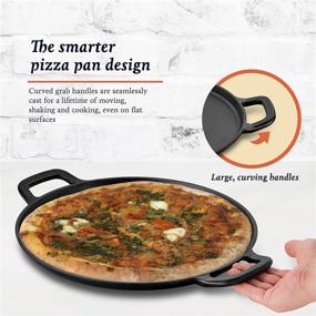 img 2 attached to 🍕 Legend Cast Iron Pizza Pan: 14” Steel Cooker with Easy Grip Handles - Ideal for Oven, Griddle, Gas, Induction, Sauteing, Grilling | Lightly Pre-Seasoned Cookware That Improves Over Time