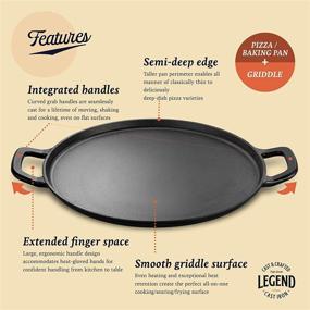 img 1 attached to 🍕 Legend Cast Iron Pizza Pan: 14” Steel Cooker with Easy Grip Handles - Ideal for Oven, Griddle, Gas, Induction, Sauteing, Grilling | Lightly Pre-Seasoned Cookware That Improves Over Time