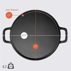 img 3 attached to 🍕 Legend Cast Iron Pizza Pan: 14” Steel Cooker with Easy Grip Handles - Ideal for Oven, Griddle, Gas, Induction, Sauteing, Grilling | Lightly Pre-Seasoned Cookware That Improves Over Time