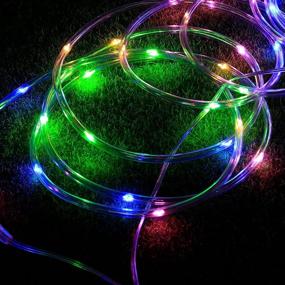 img 1 attached to 🌈 ANJAYLIA 66Ft 200 LED Outdoor Rope Lights - Waterproof Multi-Color Fairy Lights for Bedroom, 5.5mm Large Diameter Twinkle Lights for Wedding, Garden, Christmas, Halloween Decorations