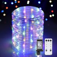 🌈 anjaylia 66ft 200 led outdoor rope lights - waterproof multi-color fairy lights for bedroom, 5.5mm large diameter twinkle lights for wedding, garden, christmas, halloween decorations логотип