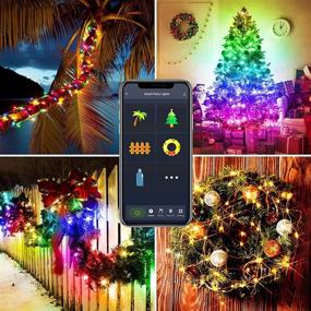 img 2 attached to Color Changing Christmas Lights: Smart Fairy Lights with Bluetooth Music Sync APP Remote Control - Waterproof & USB Powered for Holiday Xmas Decorations (32.8Ft, 66 LED String Lights)