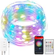 color changing christmas lights: smart fairy lights with bluetooth music sync app remote control - waterproof & usb powered for holiday xmas decorations (32.8ft, 66 led string lights) логотип