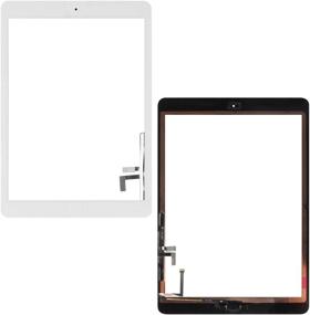 img 2 attached to 📱 SRJTEK iPad 5 Air 1st Gen Screen Replacement - White Touch Digitizer Glass Sensor Assembly with Home Button, Camera Holder, and Adhesive Stickers