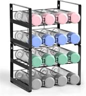 lader 4-tier wall-mounted water bottle rack storage organizer - vertical stand for kitchen, countertop, cabinet, pantry logo