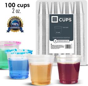 img 3 attached to 🥤 100-Pack Plastic Shot Glasses 2 Oz - Disposable Mini Jello Shot Cups, Perfect Party Tumblers for Condiments, Samples, Sauces