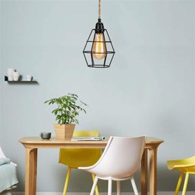 img 1 attached to 🔌 Elibbren Vintage Plug in Pendant Light Cord Kit with Switch - 13.12FT Twisted Hemp Rope, Industrial Style Lighting with E26 Lamp Socket - 1 Pack