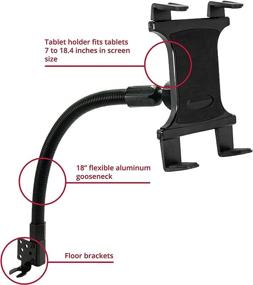 img 2 attached to 📱 Ultimate Tablet Car Mount: Sturdy Gooseneck Flex Truck Holder for Apple iPad (7-13'') with Anti-Vibration Swivel Cradle - Ideal for iPad Pro 12.9, 11, 10.5, 9.7, Air, Mini Tablets (with/without case)