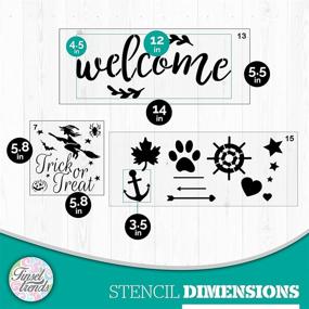 img 3 attached to 🎨 25pcs Reusable Stencils: Wood Canvas Painting, Welcome Sign, Halloween Christmas Templates, Calligraphy & Large Letters – Farmhouse Alphabet