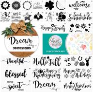 🎨 25pcs reusable stencils: wood canvas painting, welcome sign, halloween christmas templates, calligraphy & large letters – farmhouse alphabet logo