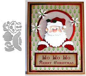 img 4 attached to 🎅 Творческие рождественские вырубки из металла Санта-Клаус: рукоделие, скрапбукинг, открытки из бумаги, трафареты для тиснения и декоративные вырубки из бумаги.