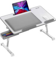 optimized for seo: besign lt06 pro large size adjustable laptop table - portable 🖥️ standing bed desk, foldable sofa breakfast tray, notebook computer stand for reading and writing in white logo