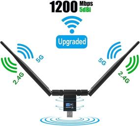 img 3 attached to Модернизированный беспроводной USB WiFi-адаптер с двумя антеннами Dual 5Dbi для ПК, ноутбука, 💻 настольного компьютера и Mac - 5G/2.4G WiFi USB для Windows 10/8/7/Vista/XP/Mac 10.6-10.15 – Адаптер высокой производительности для компьютерных сетевых подключений