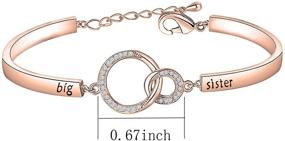 img 3 attached to Sorority Big & Little Sister Bracelets: 👯 CZ Interlocking Circles Jewelry - Ideal Sisters Gift