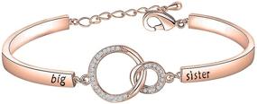 img 4 attached to Sorority Big & Little Sister Bracelets: 👯 CZ Interlocking Circles Jewelry - Ideal Sisters Gift