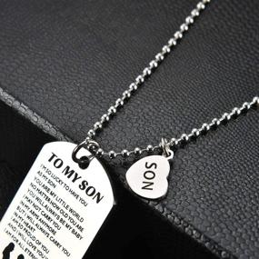 img 2 attached to 🐾 NOVLOVE Braver Stainless Steel Dog Tag Necklace Pendant - Inspirational Birthday Gift for Son from Mom, Always Remember