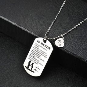 img 3 attached to 🐾 NOVLOVE Braver Stainless Steel Dog Tag Necklace Pendant - Inspirational Birthday Gift for Son from Mom, Always Remember