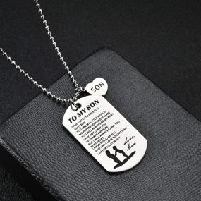 img 1 attached to 🐾 NOVLOVE Braver Stainless Steel Dog Tag Necklace Pendant - Inspirational Birthday Gift for Son from Mom, Always Remember