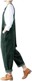 img 1 attached to Ladyful Corduroy Overalls Jumpsuit Adjustable Women's Clothing for Jumpsuits, Rompers & Overalls