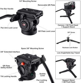 img 1 attached to 📷 COMAN KX3232 Профессиональный Монопод с Жидкостной Головкой Панорамирования – Легкий Алюминиевый Телескопический Монопод для Видеокамеры DSLR
