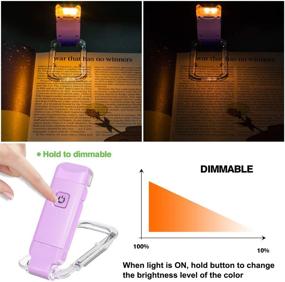 img 2 attached to 📚 BIGLIGHT Lavender Book Reading Light, LED Clip on Book Lights, Bedside Reading Lights for Books, Small Kids Book Light, USB Rechargeable, 2 Adjustable Brightness Levels for Eye Protection