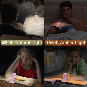 img 1 attached to 📚 BIGLIGHT Lavender Book Reading Light, LED Clip on Book Lights, Bedside Reading Lights for Books, Small Kids Book Light, USB Rechargeable, 2 Adjustable Brightness Levels for Eye Protection