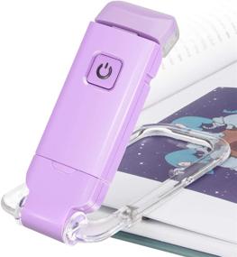 img 4 attached to 📚 BIGLIGHT Lavender Book Reading Light, LED Clip on Book Lights, Bedside Reading Lights for Books, Small Kids Book Light, USB Rechargeable, 2 Adjustable Brightness Levels for Eye Protection