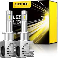 🔦 auxito h1 led headlight bulbs, 12000 lumens per pair, 6500k xenon white, mini size wireless headlight conversion kit, pack of 2 logo