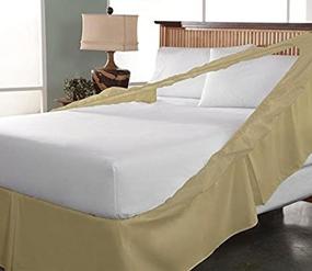 img 4 attached to 🛏️ 1000 Thread Count Egyptian Quality Bed Skirt - Wrinkle & Fade Resistant - Easy On/Easy Off - 18-inch Drop - Twin-XL - Taupe