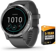 🕒 garmin 010-02174-01 vivoactive 4 умные часы shadow gray/stainless bundle: расширенные функции и расширение поддержки логотип