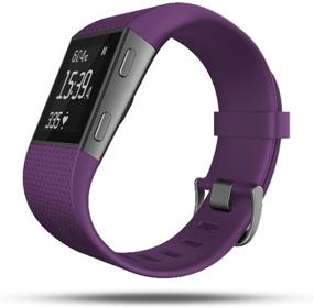 img 1 attached to Sophili Fitbit Surge Watch Replacement Bands: Metal Buckle Fitness Wristband Strap in Purple/S - Compatible for Small and Large Sizes