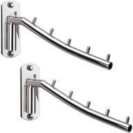 🧥 zivisk 2 pack folding wall mounted clothes hanger rack: heavy duty coat hook for bathroom, bedroom, laundry room - silver logo