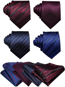 img 4 attached to Barry Wang Pocket Cufflink Designer Necktie Men's Accessories for Ties, Cummerbunds & Pocket Squares