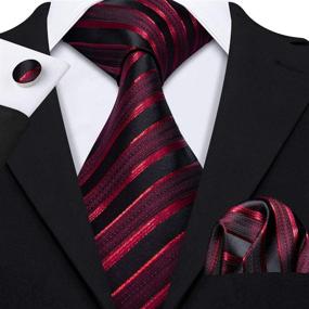img 2 attached to Barry Wang Pocket Cufflink Designer Necktie Men's Accessories for Ties, Cummerbunds & Pocket Squares