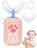 💖 ice-man ultrasonic kids electric toothbrush - u-type whole mouth electric toddler toothbrush, 360degree automatic electric cleaning for sensitive teeth of children aged 1-6 years (pink) logo